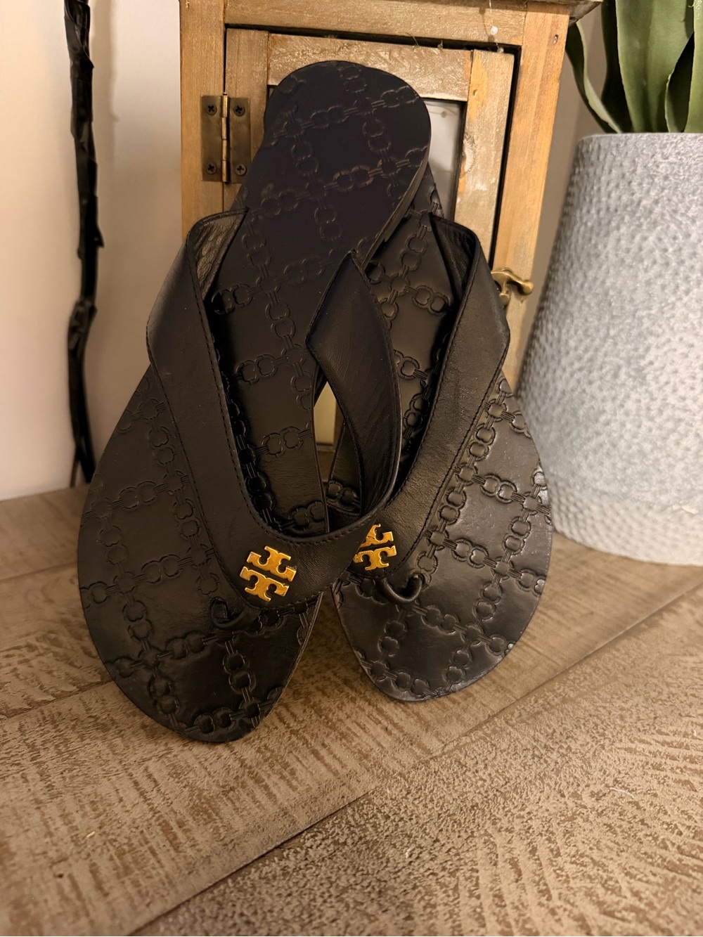 Tory Burch leather flip flops